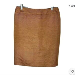 Armani Collezioni Womens Ribbed Gold Shine Skirt 6